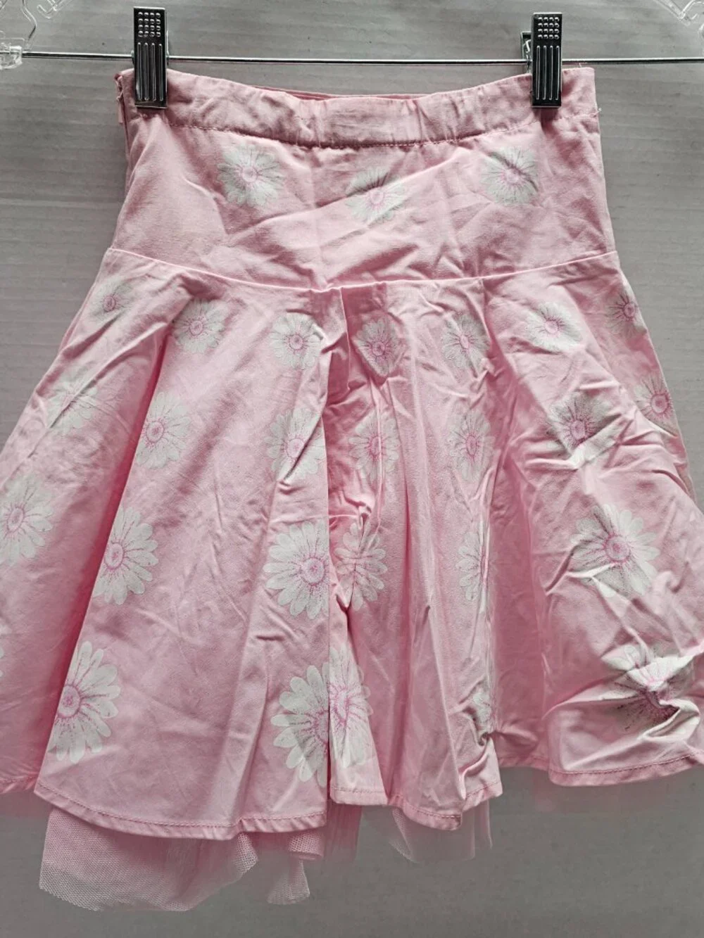 The Childrens Place Girls Pink Skirt Flare Tulle Under Sequins Flowers 3D Size 5